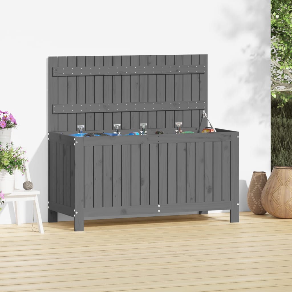 Garden Storage Box Grey 115x49x60 cm Solid Wood Pine