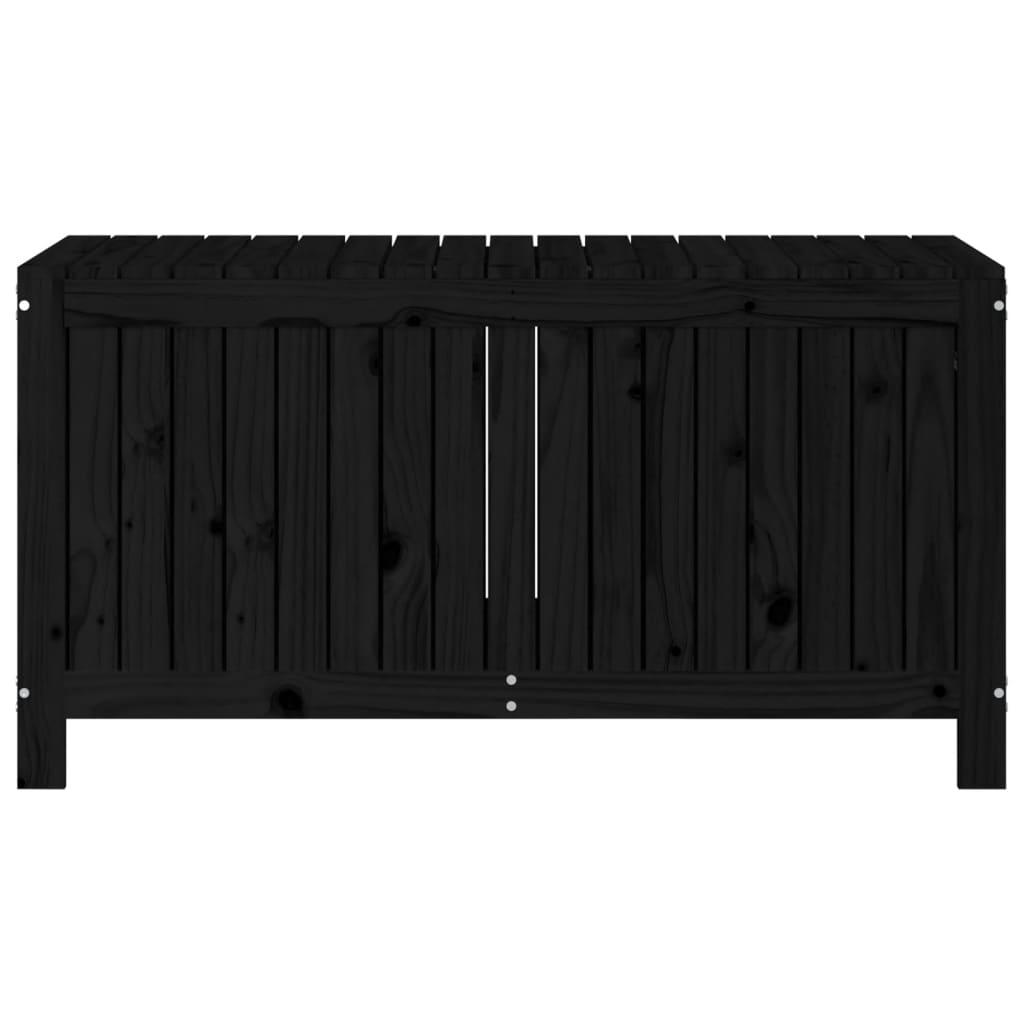 Garden Storage Box Black 121x55x64 cm Solid Wood Pine