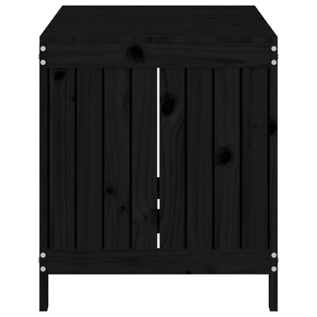Garden Storage Box Black 121x55x64 cm Solid Wood Pine
