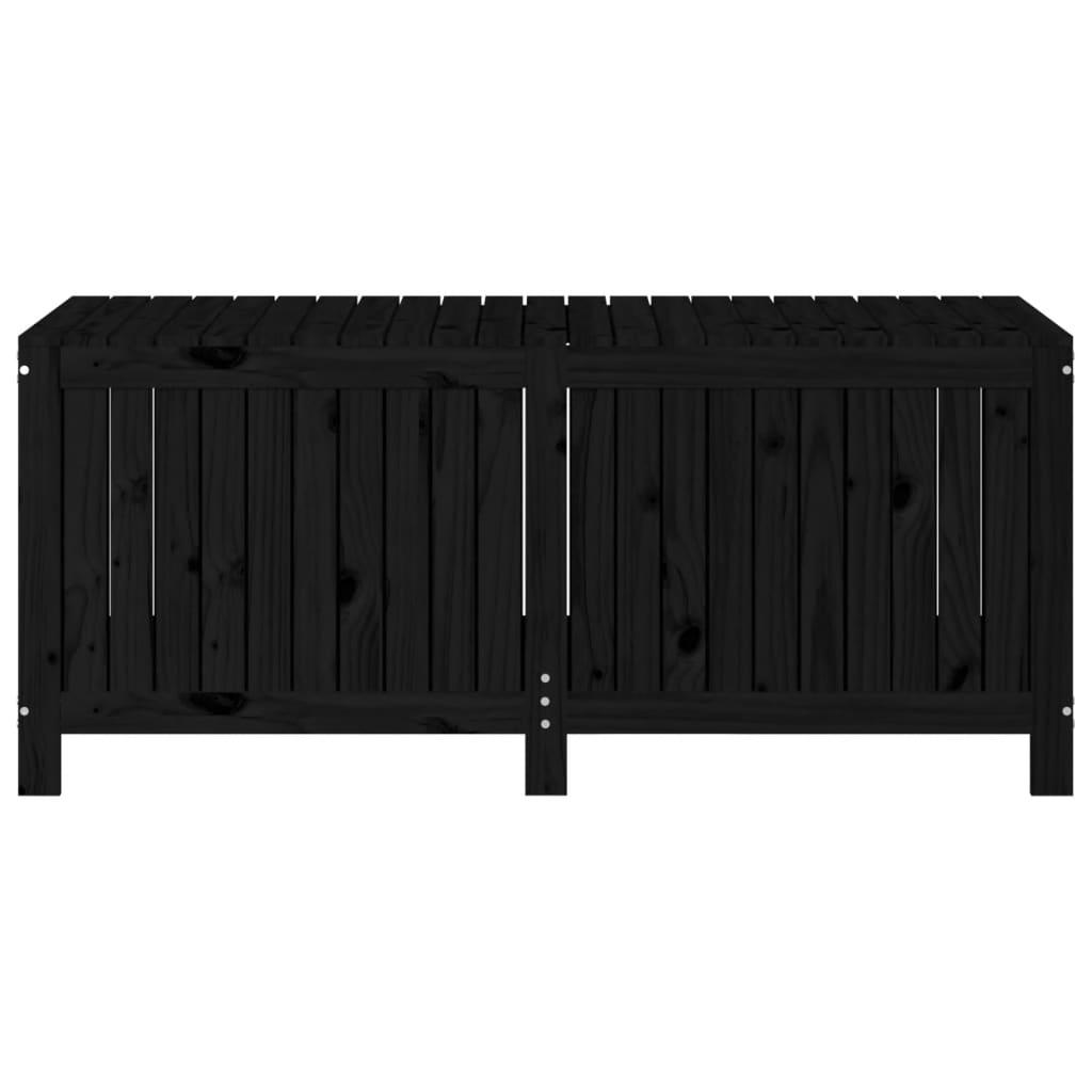Garden Storage Box Black 147x68x64 cm Solid Wood Pine