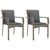 Garden Chairs with Cushions 2 pcs Poly Rattan Grey