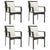 Garden Chairs with Cushions 4 pcs Poly Rattan Black
