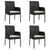 Garden Chairs with Cushions 4 pcs Poly Rattan Black