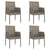 Garden Chairs with Cushions 4 pcs Poly Rattan Grey