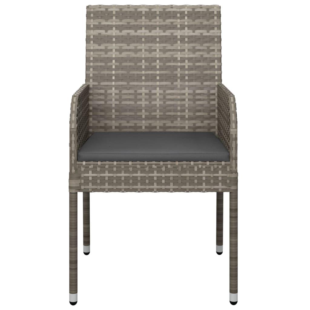 Garden Chairs with Cushions 4 pcs Poly Rattan Grey
