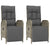 Outdoor Reclining Chairs with Cushions 2 pcs Poly Rattan Grey