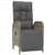 Outdoor Reclining Chairs with Cushions 2 pcs Poly Rattan Grey