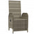 Outdoor Reclining Chairs with Cushions 2 pcs Poly Rattan Grey