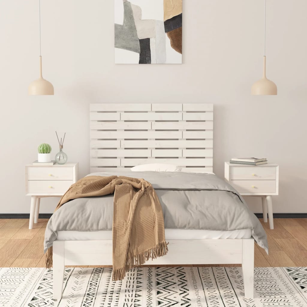 Wall Headboard White 96 cm Solid Wood Pine