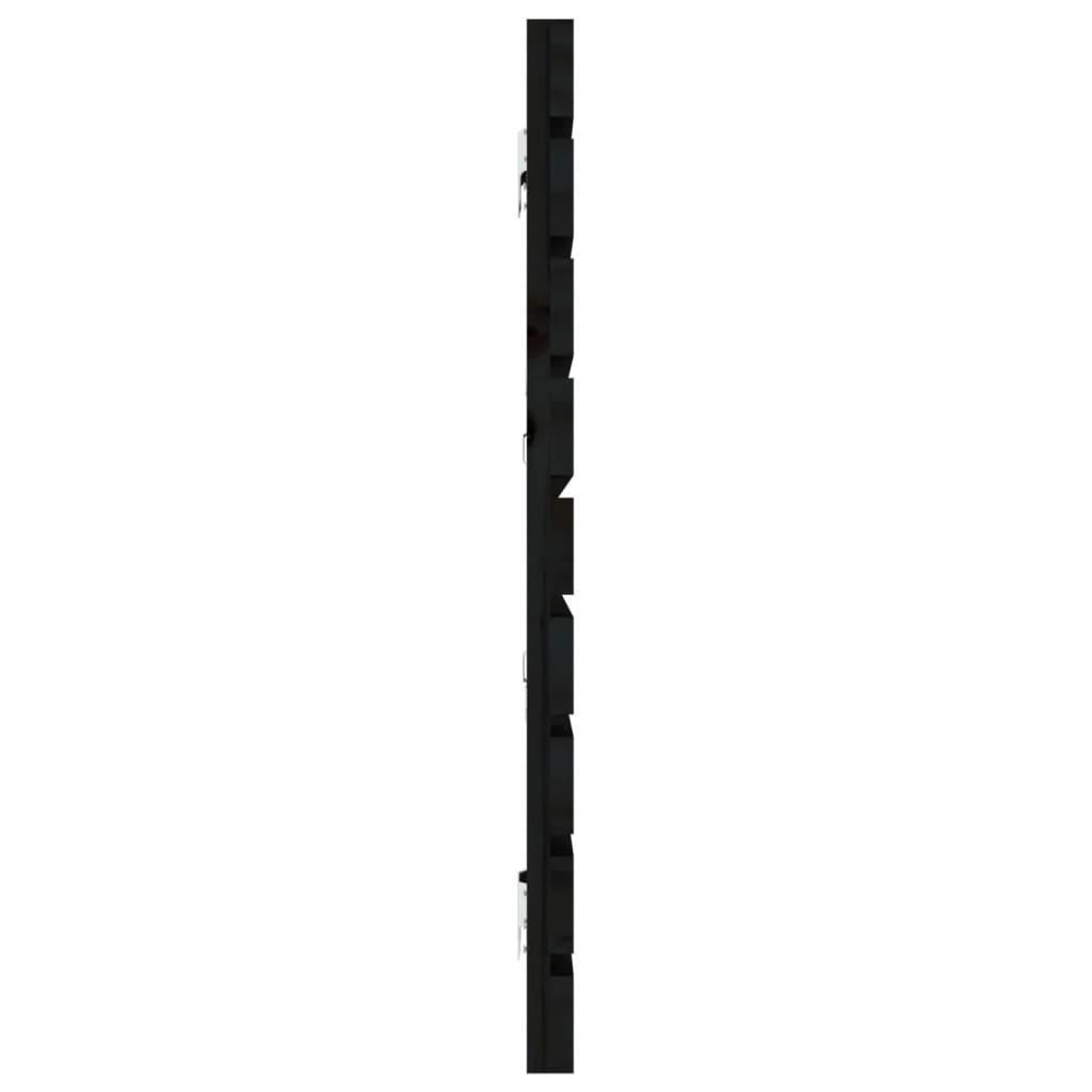 Wall Headboard Black 186 cm Solid Wood Pine