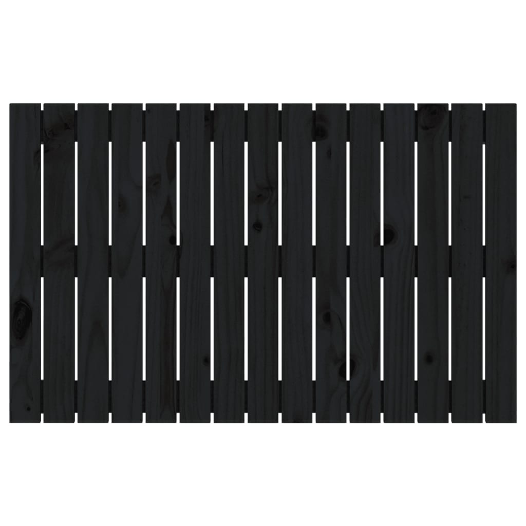 Wall Headboard Black 95.5 cm Solid Wood Pine