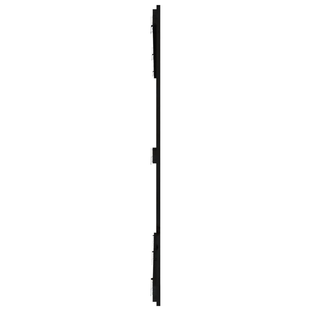 Wall Headboard Black 185 cm Solid Wood Pine