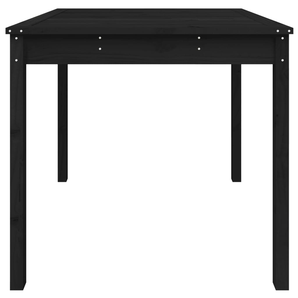 Garden Table Black 82.5x82.5x76 cm Solid Wood Pine