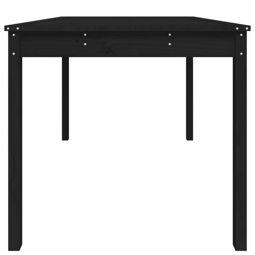 Garden Table Black 121x82.5x76 cm Solid Wood Pine