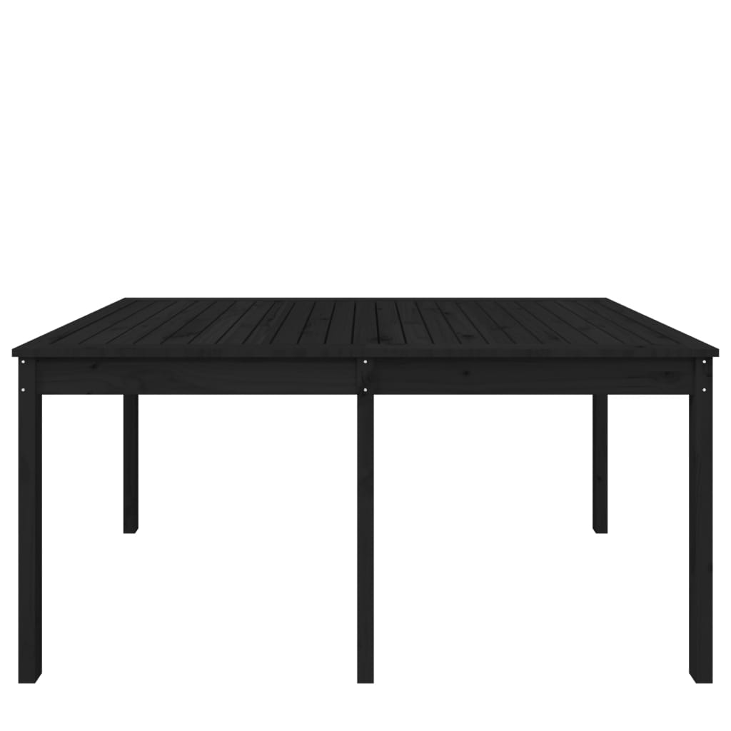 Garden Table Black 159.5x82.5x76 cm Solid Wood Pine