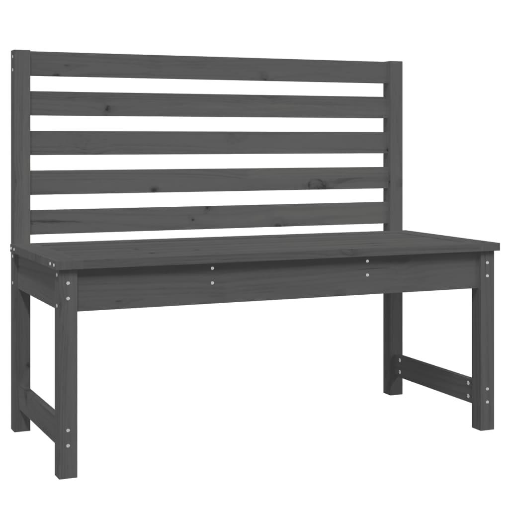 Garden Bench Grey 109 cm Solid Wood Pine