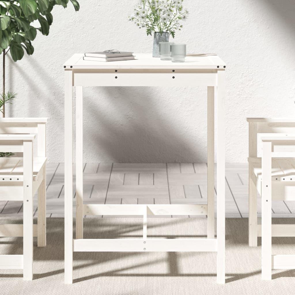 Garden Table White 82.5x82.5x110 cm Solid Wood Pine