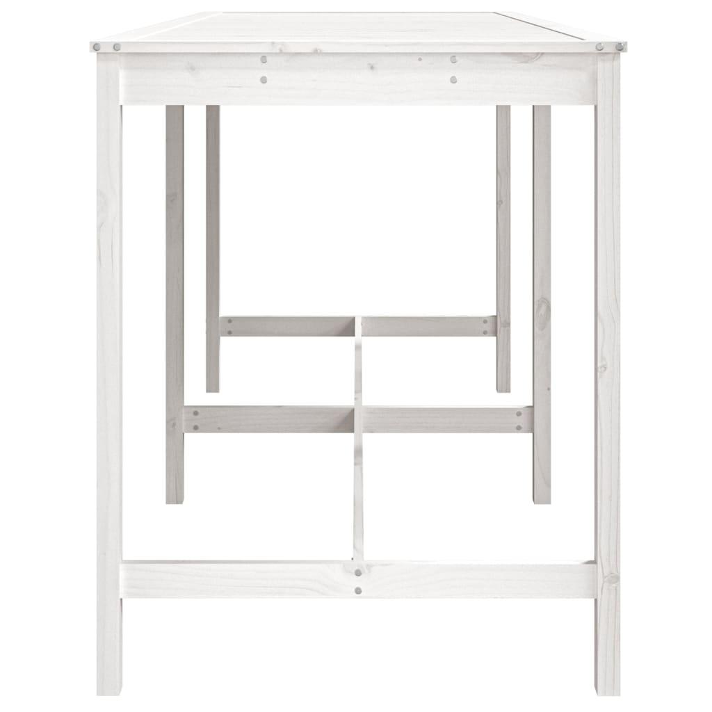 Garden Table White 203.5x90x110 cm Solid Wood Pine
