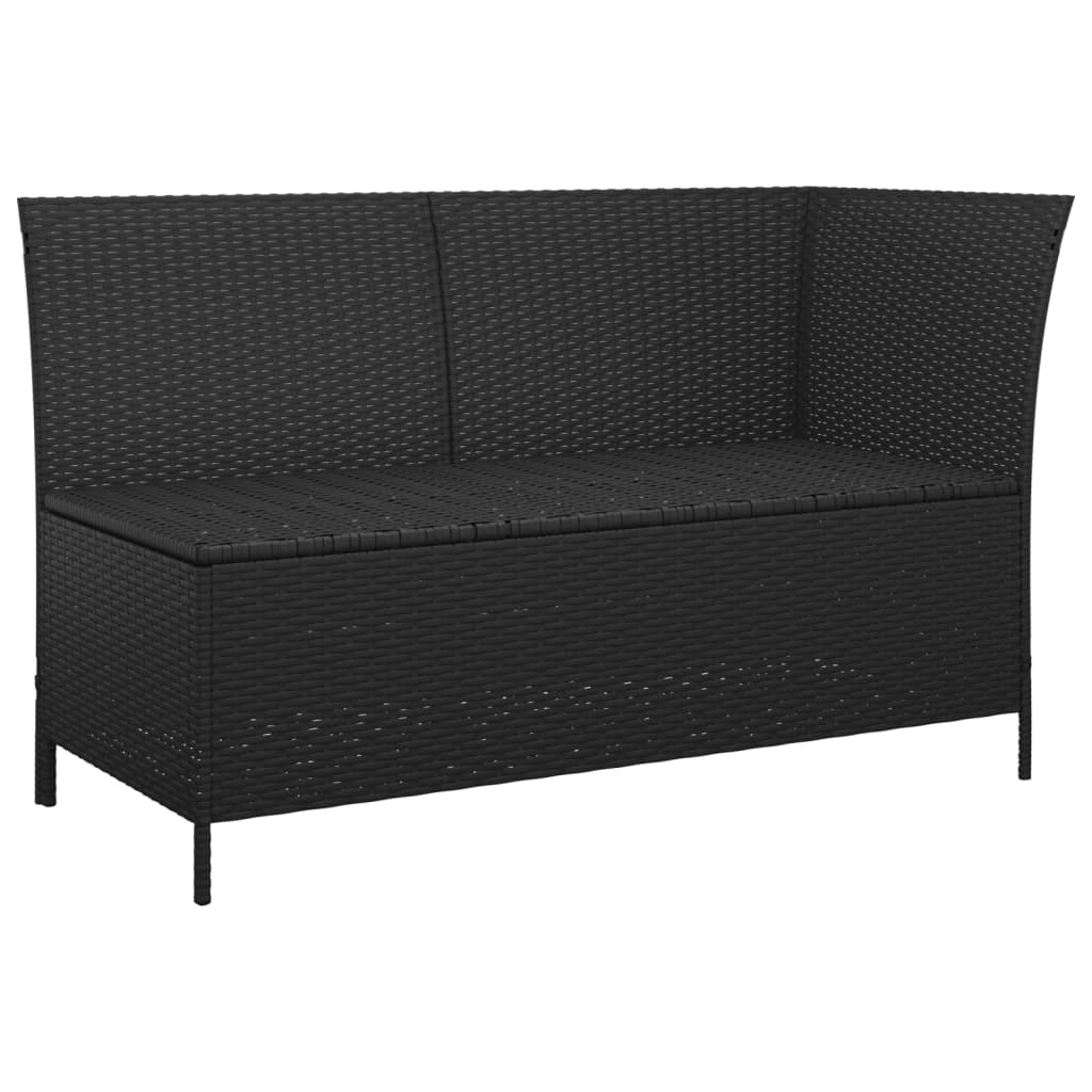 3 Piece Garden Lounge Set with Cushions Black Poly Rattan