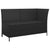 3 Piece Garden Lounge Set with Cushions Black Poly Rattan
