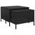 3 Piece Garden Lounge Set with Cushions Black Poly Rattan