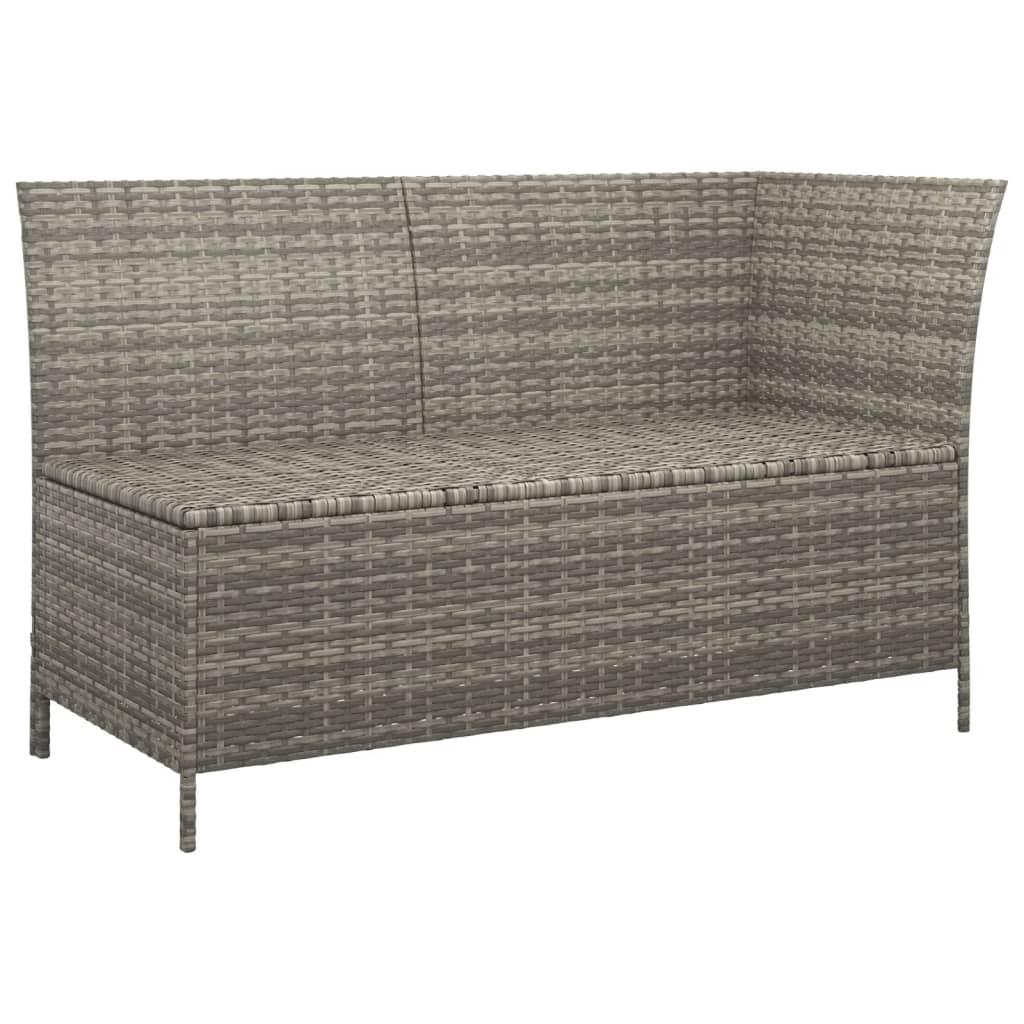 3 Piece Garden Lounge Set with Cushions Grey Poly Rattan