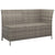 3 Piece Garden Lounge Set with Cushions Grey Poly Rattan