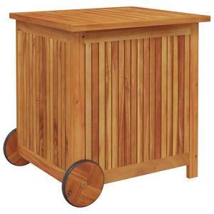 Garden Storage Box with Wheels 60x50x58 cm Solid Wood Acacia