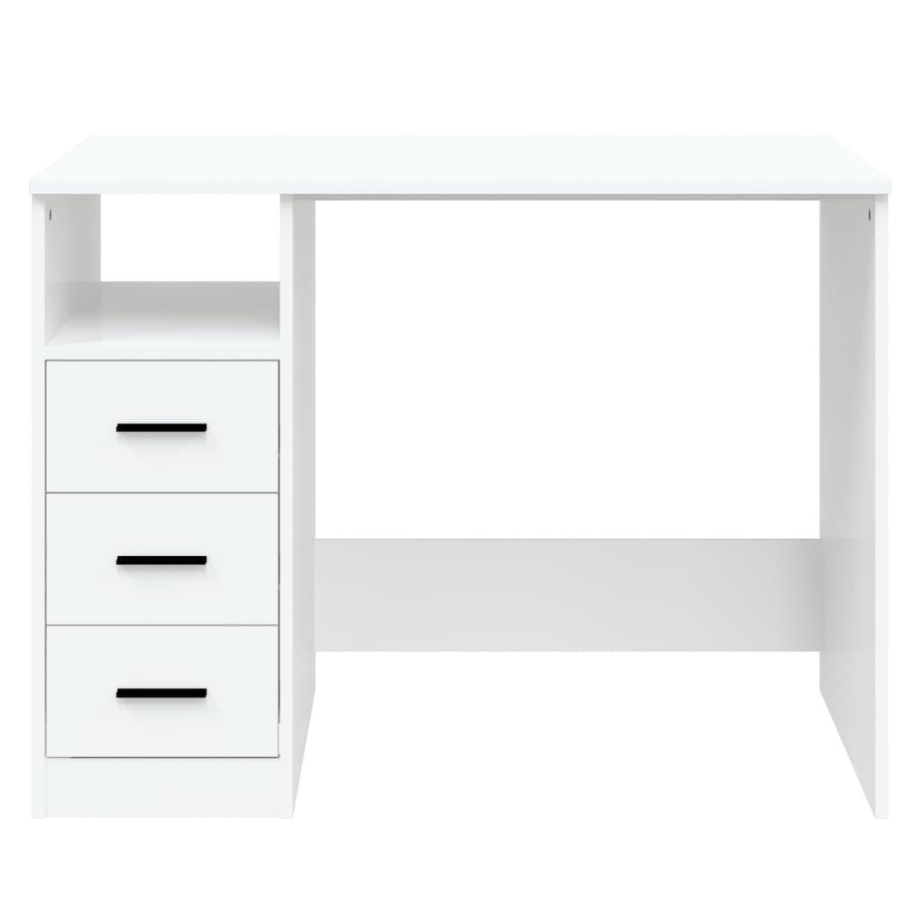 Desk with Drawers White 102x50x76 cm Engineered Wood