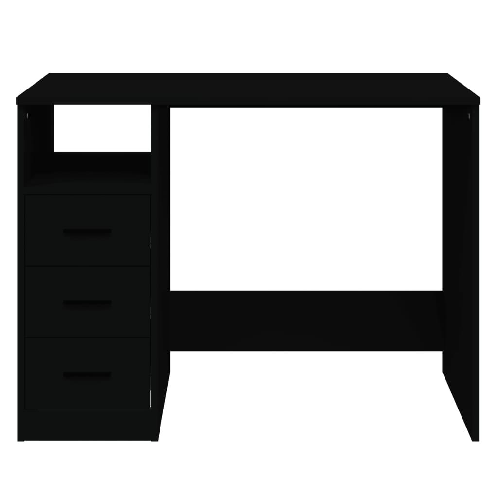 Desk with Drawers Black 102x50x76 cm Engineered Wood