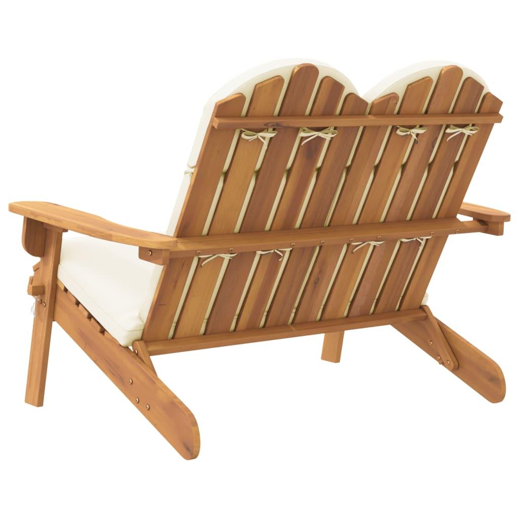 Adirondack Garden Bench with Cushions 126 cm Solid Wood Acacia