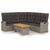 2 Piece Garden Lounge Set with Cushions Grey Poly Rattan