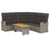 2 Piece Garden Lounge Set with Cushions Grey Poly Rattan