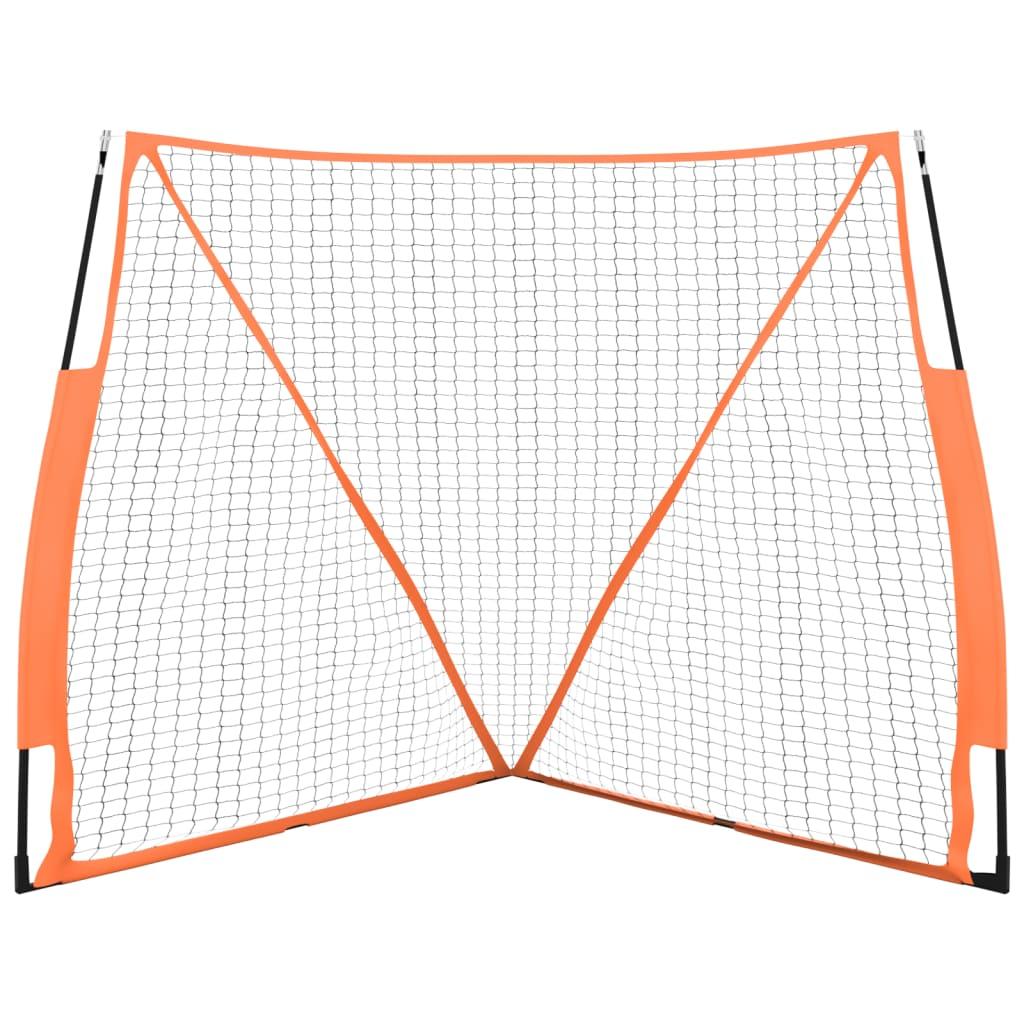 Portable Baseball Net Orange and Black 183x182x183cm Steel and Polyester