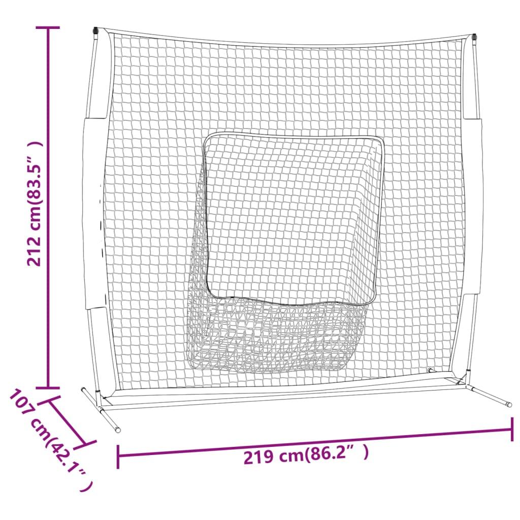 Portable Baseball Net Orange and Black 219x107x212 cm Steel and Polyester