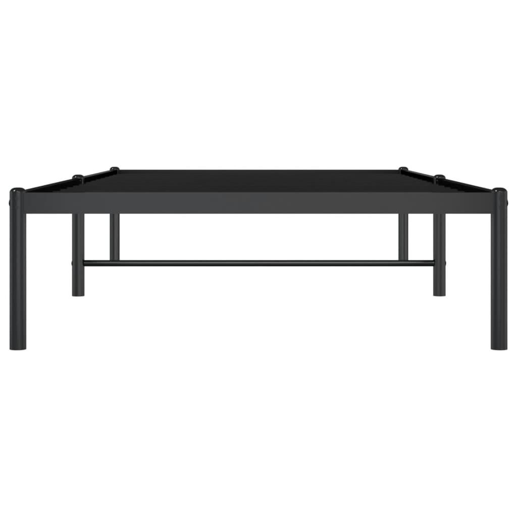Metal Bed Frame without Mattress Black 90x190 cm
