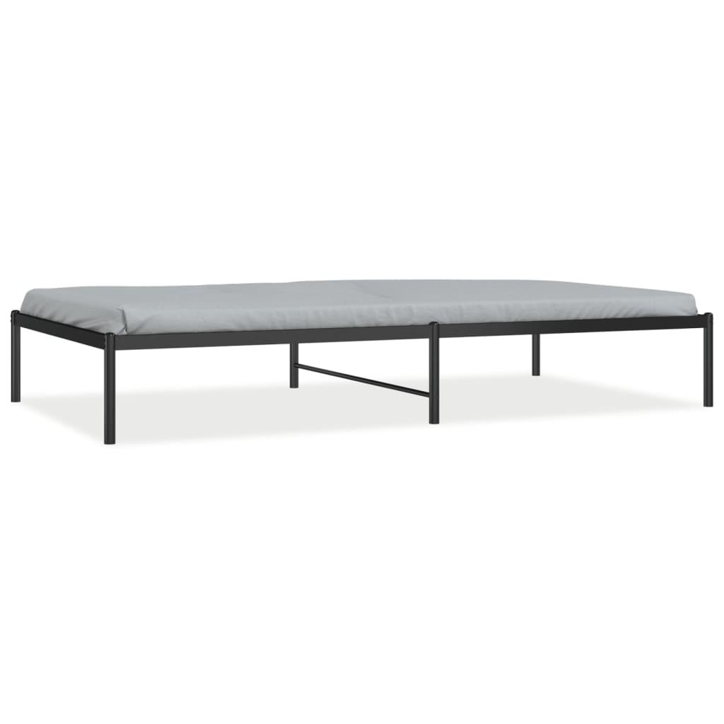Metal Bed Frame without Mattress Black 107x203 cm King Single