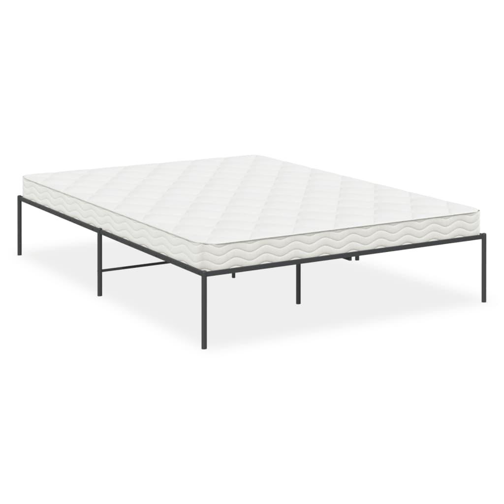 Metal Bed Frame without Mattress Black 150x200 cm