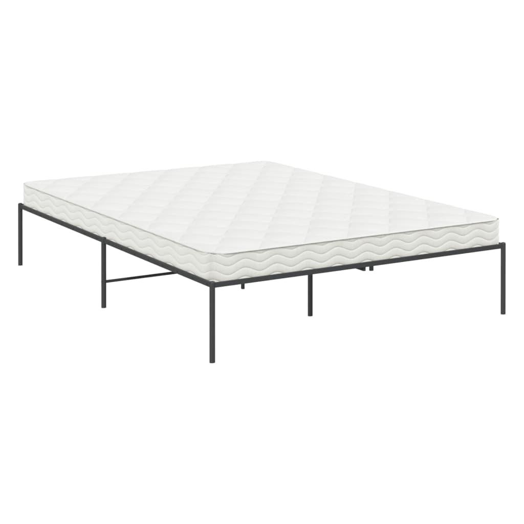 Metal Bed Frame without Mattress Black 150x200 cm