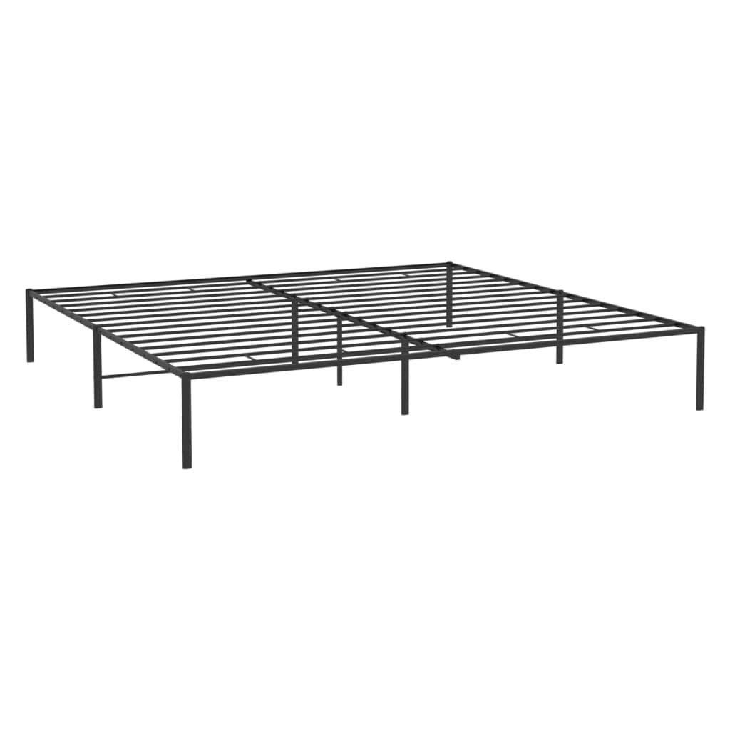 Metal Bed Frame without Mattress Black 183x203 cm King