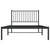 Metal Bed Frame without Mattress with Headboard Black 107x203 cm King Single