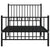 Metal Bed Frame without Mattress with Footboard Black 90x190 cm