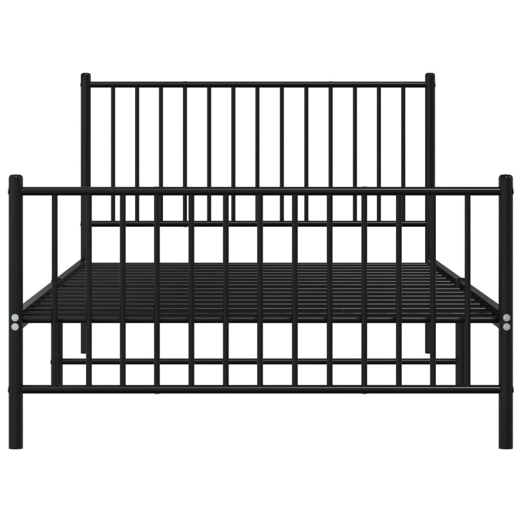 Metal Bed Frame without Mattress with Footboard Black 107x203 cm King Single