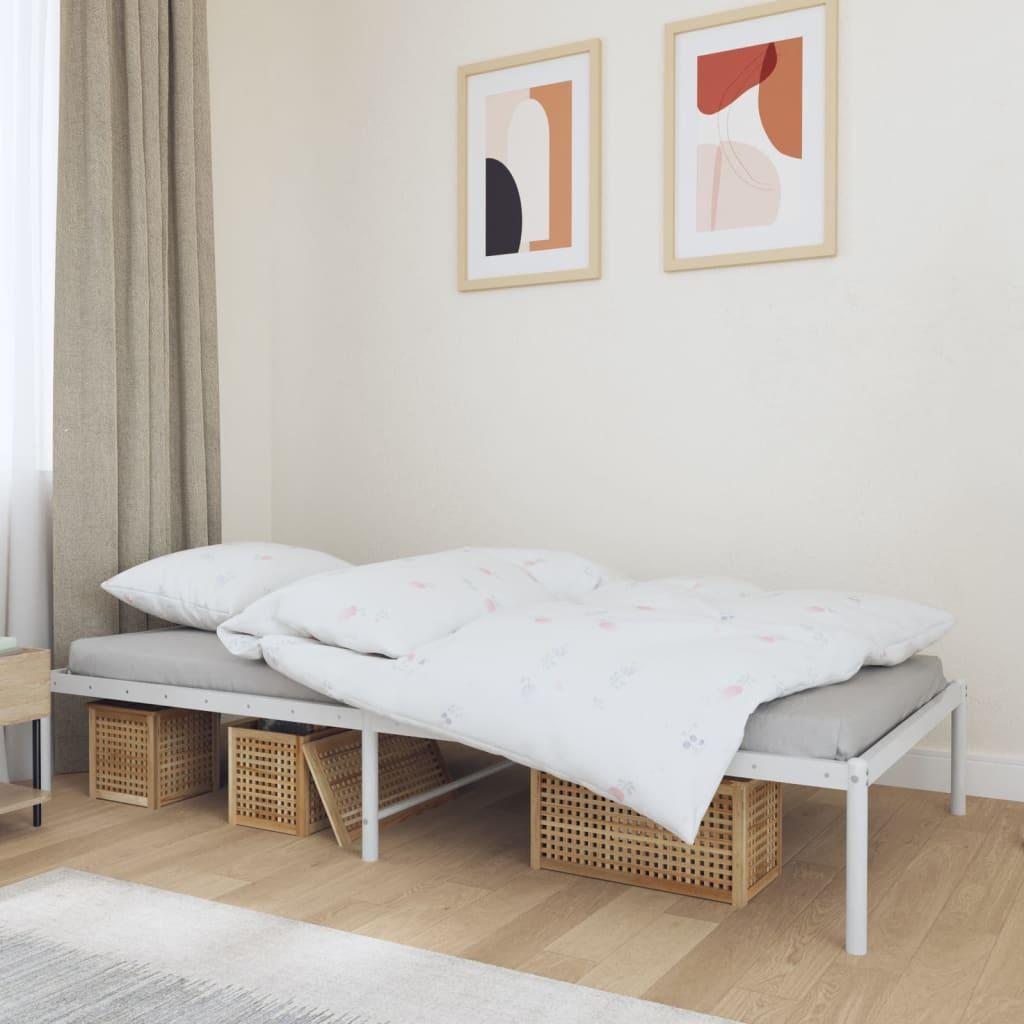 Metal Bed Frame without Mattress White 90x190 cm