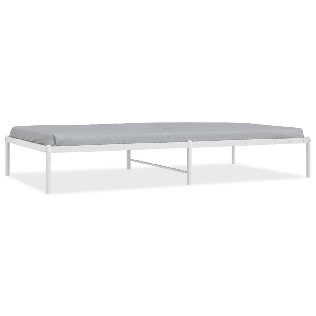 Metal Bed Frame without Mattress White 107x203 cm King Single