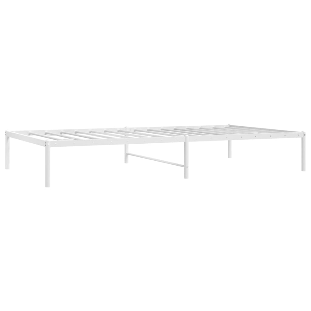 Metal Bed Frame without Mattress White 107x203 cm King Single