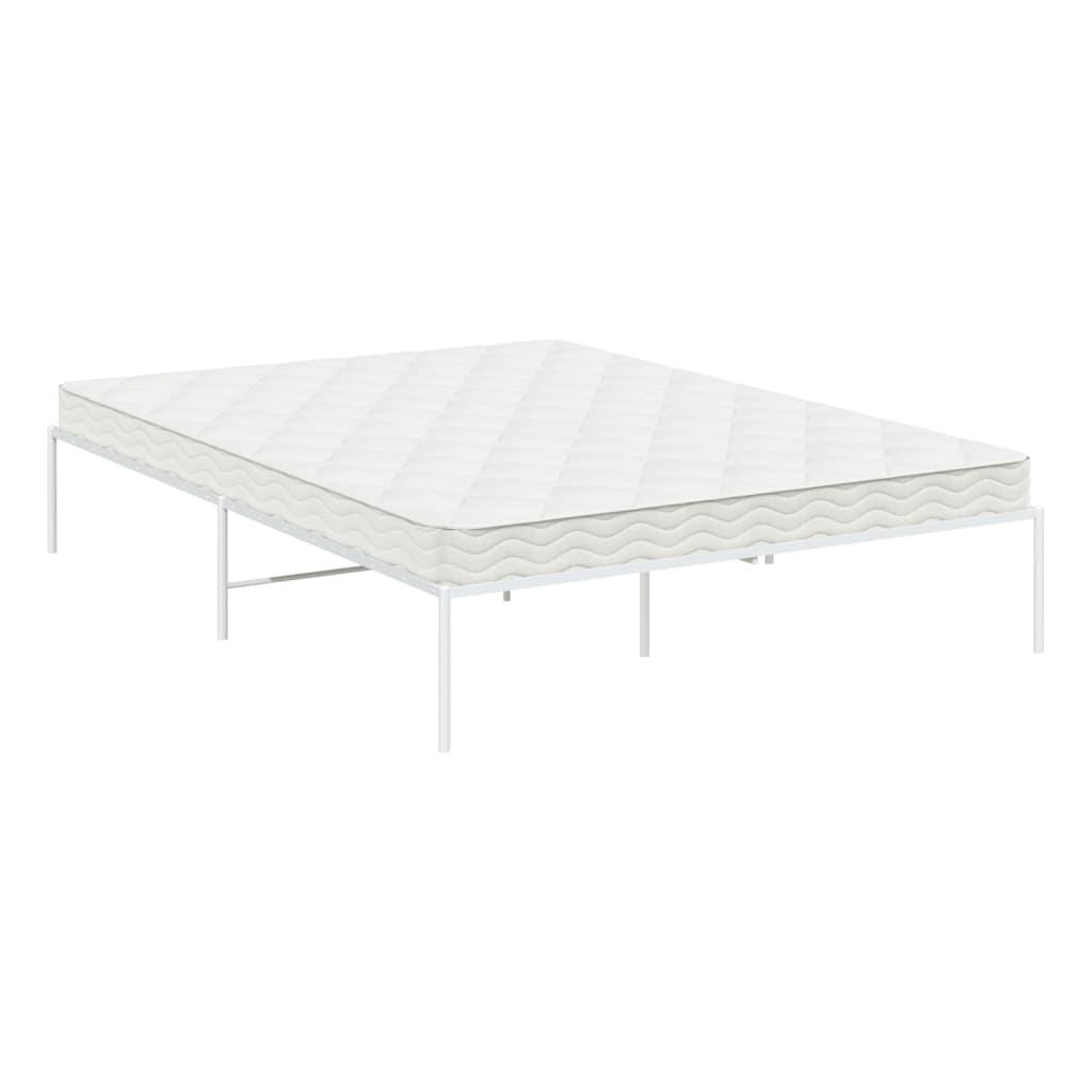 Metal Bed Frame without Mattress White 150x200 cm