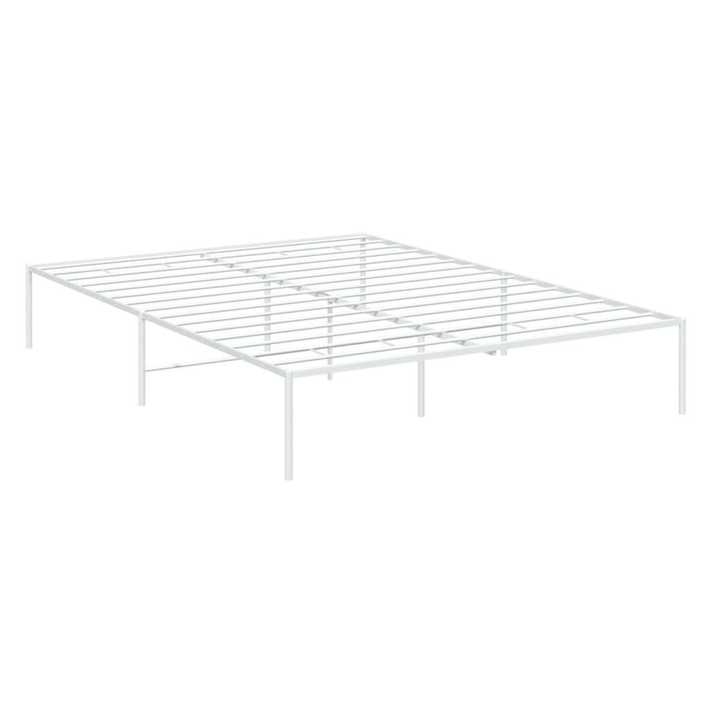 Metal Bed Frame without Mattress White 150x200 cm