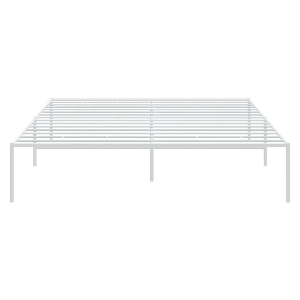 Metal Bed Frame without Mattress White 150x200 cm