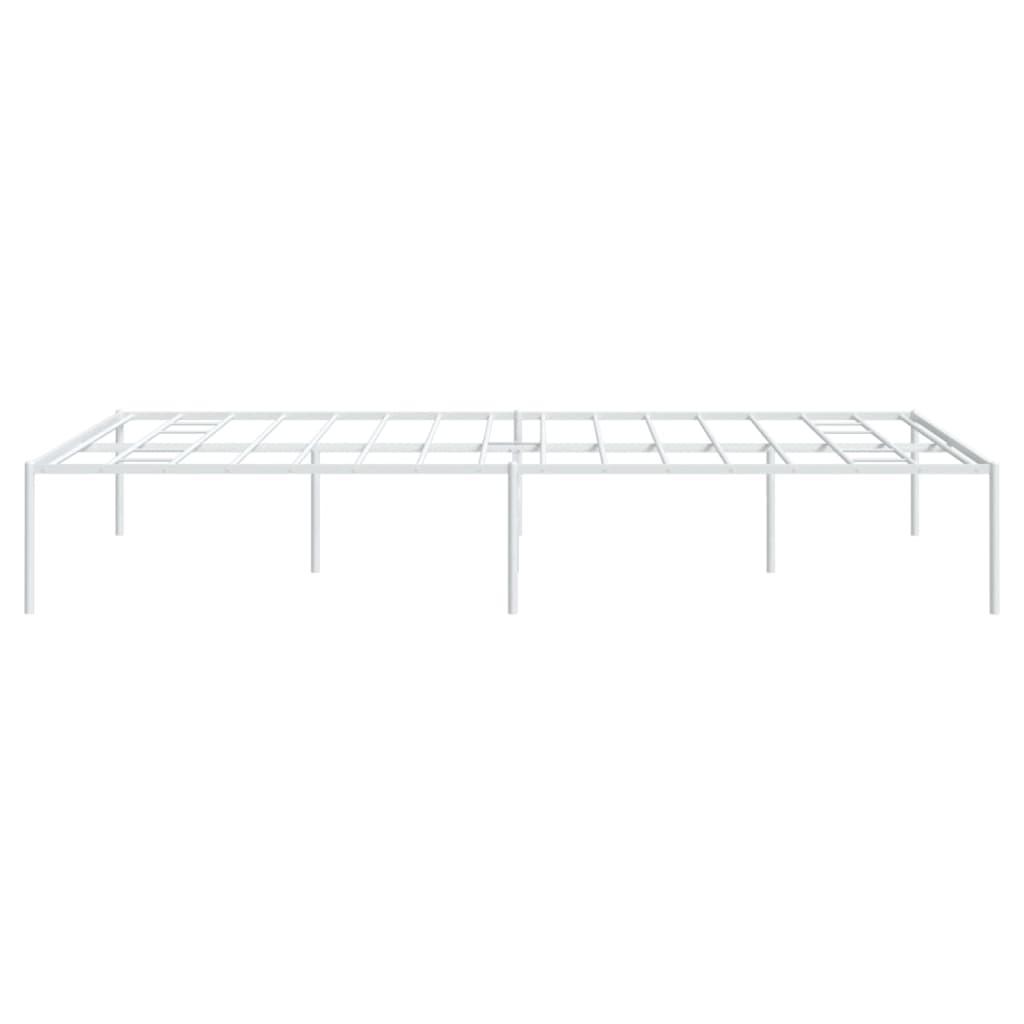 Metal Bed Frame without Mattress White 150x200 cm